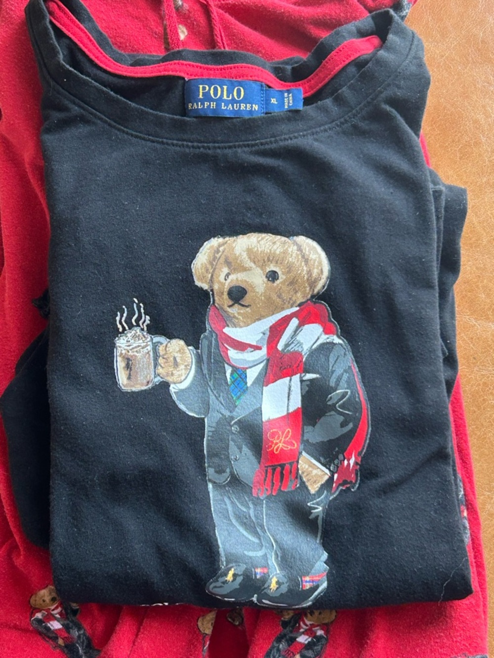 Polo Ralph Lauren Bear Pajama Top and Bottom Set  XL